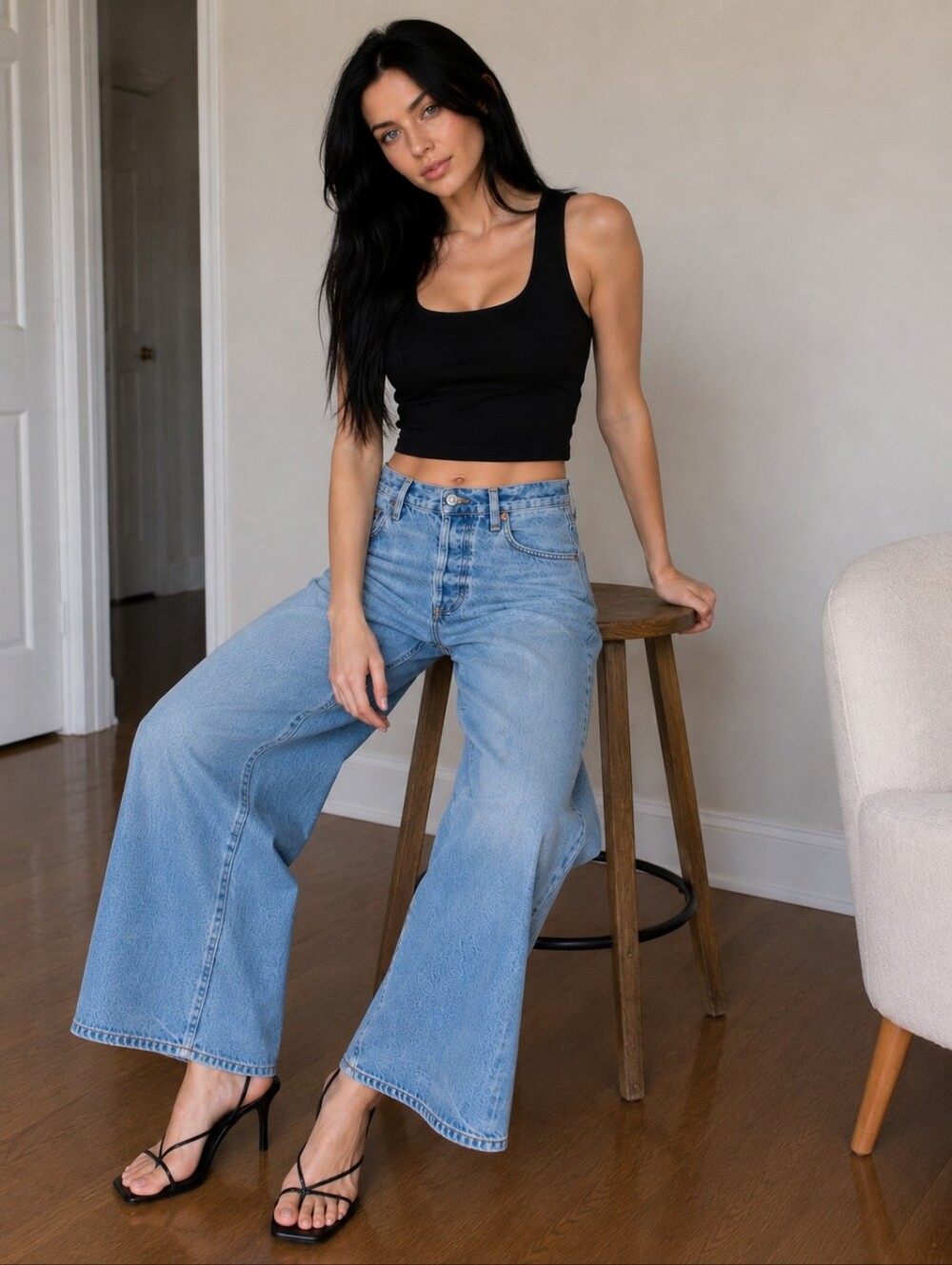 Citizens of Humanity Gaucho Jeans 28 Sodapop Wide Leg Cropped Premium Vintage